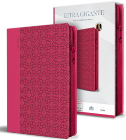 Biblia Reina Valera letra gigante, símil piel rosada con cremallera e índice / Spanish Bible Reina Valera Giant Print, Pink Leathersoft with Zipper a.. by Reina Valera 1909, 9798890988201