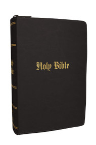 KJV Compact Large Print Bible, Black Leathersoft Zipper Closure, Red Letter, Comfort Print by Thomas Nelson, 9781400355631