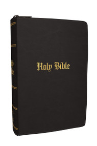KJV Compact Large Print Bible, Black Leathersoft Zipper Closure, Red Letter, Comfort Print, 9781400355631