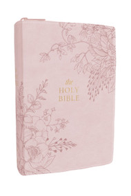 KJV Compact Large Print Bible, Pink Leathersoft Zipper Closure, Red Letter, Comfort Print by Thomas Nelson, 9781400355648