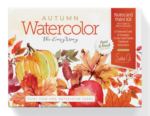 Watercolor the Easy Way Paint-Your-Own Watercolor Cards Autumn (Notecard Paint Kit with Paint and Brush Included) by Sara Berrenson, 9780764372605
