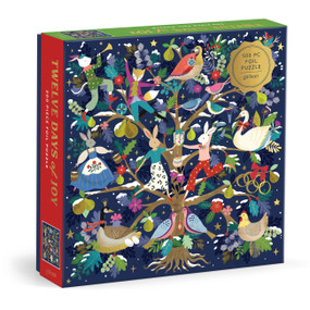 Twelve Days of Joy 500 Piece Foil Puzzle by Galison, Flora Waycott, 9780735389519