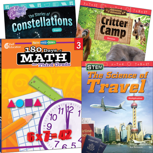 Learn-at-Home: Explore Math Bundle Grade 3: 4-Book Set by Multiple Authors, 9780743973915