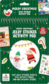 Merry Christmas! Jelly Sticker Activity Pad (With 32 Reusable Stickers, 2 Silicone Sticker Sheets, 4 Activity Pages and 1 Fold-Out Play Scene) by Dover Publications, 9780486855882