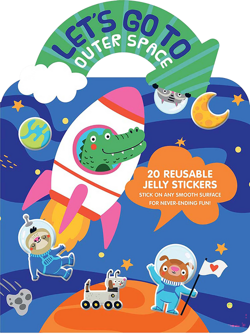 Let's Go to Outer Space Jelly Sticker Activity Book by Dover Publications, 9780486856155