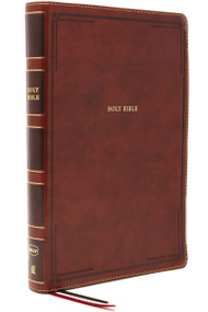 NKJV Holy Bible, Giant Print Thinline Bible, Brown Leathersoft, Thumb Indexed, Red Letter, Comfort Print: New King James Version by Thomas Nelson, 9780785231707