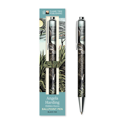 Angela Harding: Hidden Hares Boxed Decorative Ballpoint Pen by Flame Tree Studio, 9781835629802