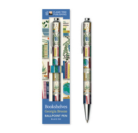 Georgia Breeze: Bookshelves Boxed Decorative Ballpoint Pen by Flame Tree Studio, 9781835629833