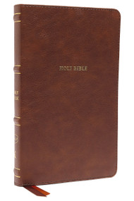NKJV, Thinline Bible, Leathersoft, Brown, Red Letter, Comfort Print (Holy Bible, New King James Version) by Thomas Nelson, 9780785234395