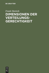 Dimensionen der Verteilungsgerechtigkeit (German Edition) by Frank Dietrich, 9783828201804