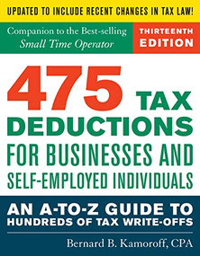 475 Tax Deductions for Businesses and Self-Employed Individuals (An A-to-Z Guide to Hundreds of Tax Write-Offs) by Bernard B. Kamoroff, 9781493040186