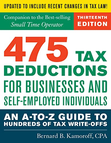 475 Tax Deductions for Businesses and Self-Employed Individuals (An A-to-Z Guide to Hundreds of Tax Write-Offs) by Bernard B. Kamoroff, 9781493040186
