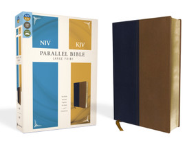 NIV, KJV, Parallel Bible, Large Print, Leathersoft, Navy/Tan (The World's Two Most Popular Bible Translations Together) by Charles F. Stanley & Andy Stanley, Zondervan, 9780310439349