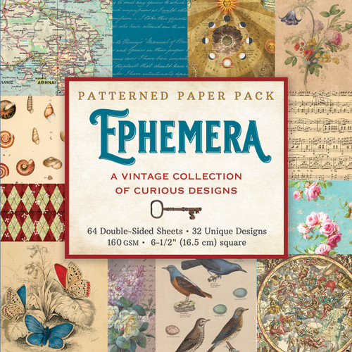 Ephemera Patterned Paper Pack (64 double-sided sheets, 32 unique designs, 160 gsm heavyweight paper) (A  Curious Collection of Vintage Designs) by Peter Pauper Press Inc., 9781441348685