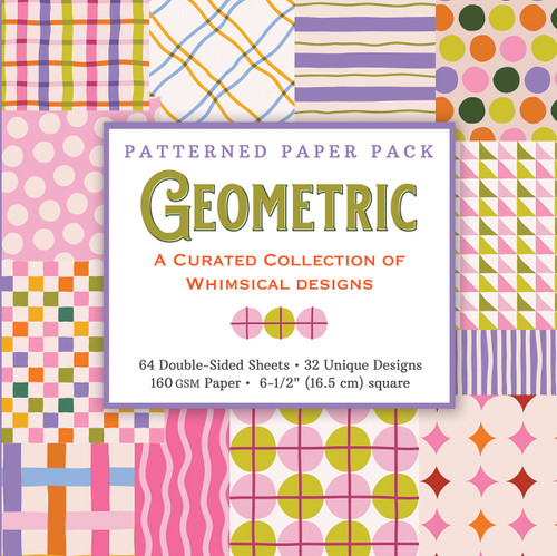 Geometric Patterned Paper Pack (64 double-sided sheets, 32 unique designs, 160 gsm heavyweight paper) (A Curated Collection of Whimsical Designs) by Peter Pauper Press Inc., 9781441349088