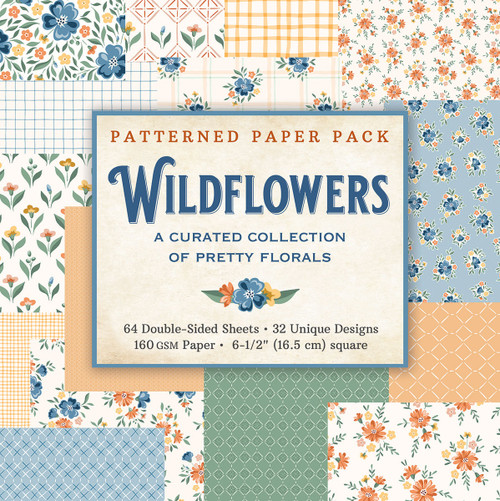 Wildflowers Patterned Paper Pack (64 double-sided sheets, 32 unique designs, 160 gsm heavyweight paper) (A Curated Collection of Pretty Florals) by Peter Pauper Press Inc., 9781441349095
