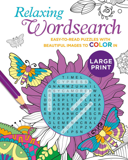 Relaxing Large Print Wordsearch (Easy-to-Read Puzzles with Beautiful Images to Color In) by Eric Saunders, 9781398815742
