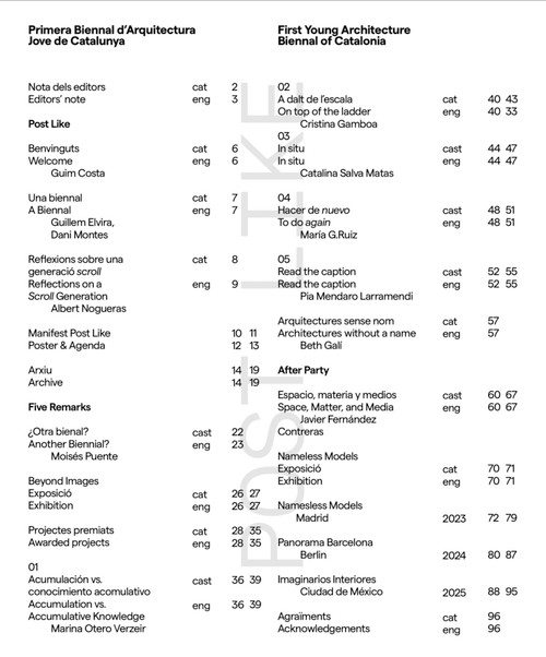 Post Like (1st Young Architecture Biennial) by Eduard Fernández, Arnau Pascual, Marina Povedano, Laura Solsona, 9781638402138