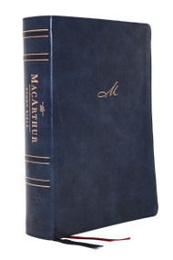 NKJV, MacArthur Study Bible, Blue Leathersoft, Thumb Indexed, Comfort Print by John F. MacArthur, Thomas Nelson, 9780785223078