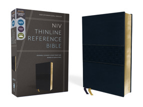 NIV, Thinline Reference Bible (Deep Study at a Portable Size), Leathersoft, Navy, Red Letter, Comfort Print by Zondervan, 9780310462729