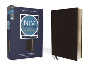 NIV Study Bible, Fully Revised Edition (Study Deeply. Believe Wholeheartedly.), Large Print, Bonded Leather, Black, Red Letter, Comfort Print by Kenneth L. Barker, Mark L. Strauss, Jeannine K. Brown, Craig L. Blomberg, Michael Williams, Zondervan, 9780310090335