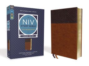 NIV Study Bible, Fully Revised Edition (Study Deeply. Believe Wholeheartedly.), Large Print, Leathersoft, Brown, Red Letter, Comfort Print by Kenneth L. Barker, Mark L. Strauss, Jeannine K. Brown, Craig L. Blomberg, Michael Williams, Zondervan, 9780310449188