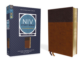 NIV Study Bible, Fully Revised Edition (Study Deeply. Believe Wholeheartedly.), Large Print, Leathersoft, Brown, Red Letter, Comfort Print by Kenneth L. Barker, Mark L. Strauss, Jeannine K. Brown, Craig L. Blomberg, Michael Williams, Zondervan, 9780310449188
