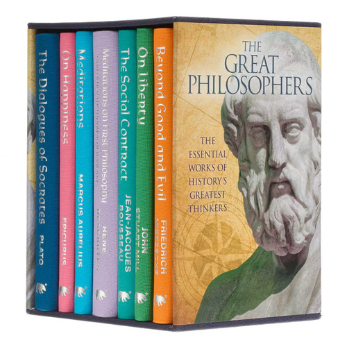 The Great Philosophers Collection (Deluxe 7-Book Hardcover Boxed Set) by Frederich Nietzsche, Plato, Jean-Jacques Rousseau, John Stuart Mill, Marcus Aurelius, Epicurus, René Descartes, 9781398836501