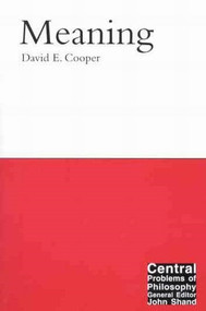 Meaning by David E. Cooper, 9780773525689