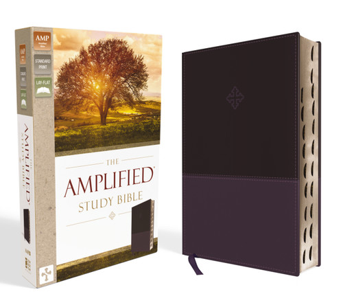 The Amplified Study Bible, Leathersoft, Purple, Thumb Indexed by Zondervan, 9780310446538