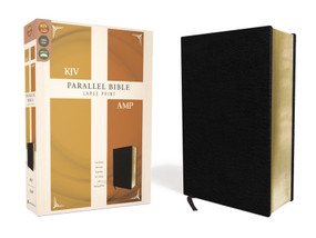 KJV, Amplified, Parallel Bible, Large Print, Bonded Leather, Black, Red Letter (Two Bible Versions Together for Study and Comparison) by Zondervan, 9780310446699