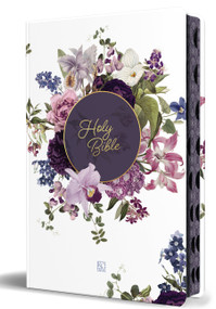 KJV Holy Bible, Large Print, Handy Size Format, Hardcover, Purple Flower, Page Edge Design, Thumb Index, Ribbon Marker, and Red Letter by KING JAMES VERSION, 9798890985378