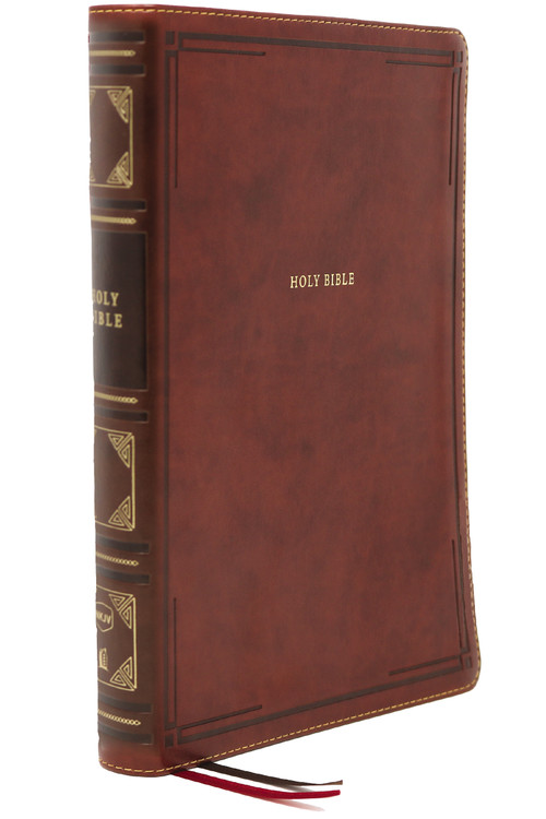 NKJV Holy Bible, Giant Print Center-Column Reference Bible, Brown Leathersoft, 72,000+ Cross References, Red Letter, Comfort Print: New King James Version by Thomas Nelson, 9780785238317