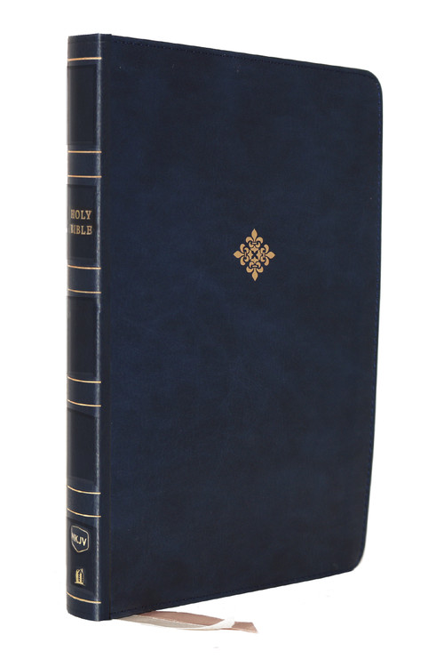 NKJV Holy Bible, Giant Print Center-Column Reference Bible, Blue Leathersoft, 72,000+ Cross References, Red Letter, Comfort Print: New King James Version by Thomas Nelson, 9780785238409