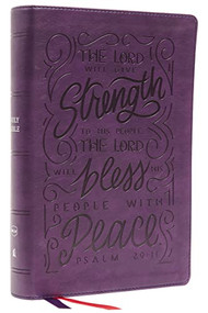 NKJV, Giant Print Center-Column Reference Bible, Verse Art Cover Collection, Leathersoft, Purple, Thumb Indexed, Red Letter, Comfort Print by Thomas Nelson, 9780785292777