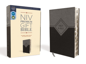 NIV, Premium Gift Bible, Leathersoft, Black/Gray, Red Letter, Thumb Indexed, Comfort Print (The Perfect Bible for Any Gift-Giving Occasion) by Zondervan, 9780310094203