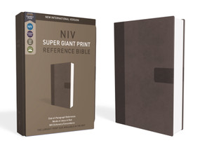 NIV, Super Giant Print Reference Bible (Font Size: 16.5-point), Leathersoft, Gray, Red Letter, Comfort Print by Zondervan, 9780310445937