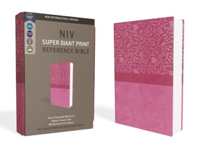 NIV, Super Giant Print Reference Bible (Font Size: 16.5-point), Leathersoft, Pink, Red Letter, Comfort Print by Zondervan, 9780310445944