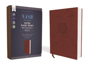 NASB, Super Giant Print Reference Bible (Font Size: 16.5-point), Leathersoft, Brown, Red Letter, 1995 Text, Comfort Print by Zondervan, 9780310455080