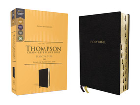 KJV, Thompson Chain-Reference Bible, Handy Size, European Bonded Leather, Black, Red Letter, Thumb Indexed, Comfort Print by Dr.  Frank Charles Thompson, Zondervan, 9780310459132