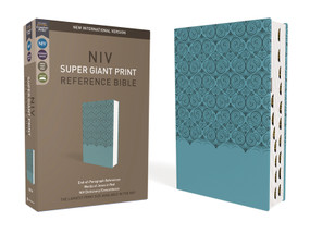 NIV, Super Giant Print Reference Bible (Font Size: 16.5-point), Leathersoft, Teal, Red Letter, Thumb Indexed, Comfort Print by Zondervan, 9780310460633