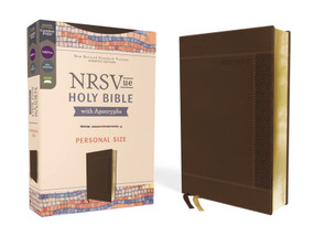 NRSVue, Holy Bible with Apocrypha, Personal Size, Leathersoft, Brown, Comfort Print by Zondervan, 9780310461531