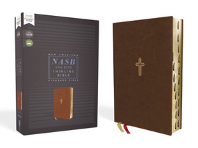 NASB, Thinline Bible, Leathersoft, Brown, Red Letter, 1995 Text, Thumb Indexed, Comfort Print by Zondervan, 9780310456360