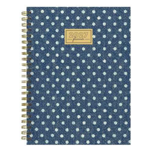 2027 Denim Dots Medium Weekly Monthly Planner by TF Publishing, 9798889617174