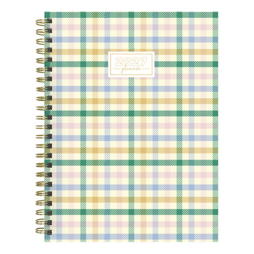 2027 Pastel Plaid Medium Weekly Monthly Planner by TF Publishing, 9798889617181