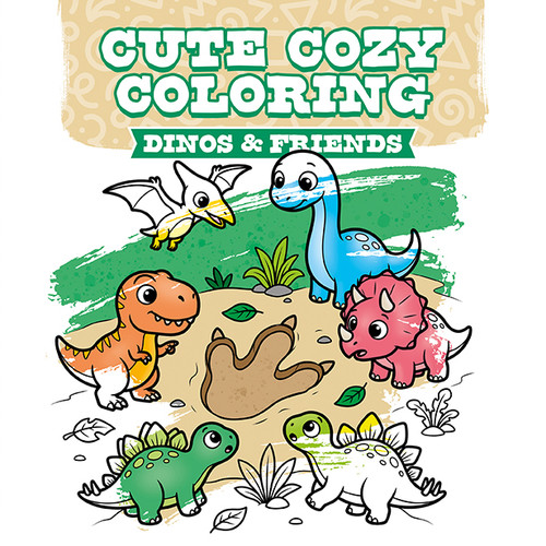 Cute Cozy Coloring: Dinos & Friends by , 9781784947545