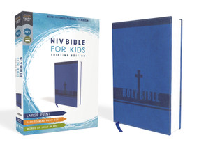 NIV, Bible for Kids, Large Print, Leathersoft, Blue, Red Letter, Comfort Print (Thinline Edition (Easy-to-Read, Easy-to-Carry)) by Zondervan, 9780310764212