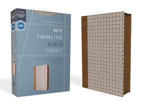 NIV, Thinline Bible, Compact, Leathersoft, Brown/White, Zippered, Red Letter, Comfort Print by Zondervan, 9780310463368