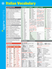 Italian Vocabulary SparkCharts by SparkNotes, 9781411470453