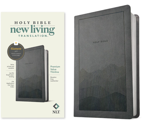 NLT Premium Value Thinline Bible, Filament Enabled (LeatherLike, Elevation Gray) by New Living Translation, Tyndale, 9798400518614